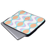 Custom Pastel Violet Orange Aqua Blue Ogee Waves Laptopschutzhülle (Vorne Knopf)