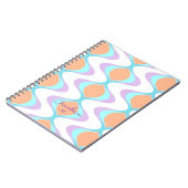 Custom Pastel Violet Orange Aqua Blue Ogee Waves Notizblock (Linke Seite)