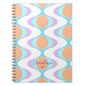 Custom Pastel Violet Orange Aqua Blue Ogee Waves Notizblock (Vorderseite)