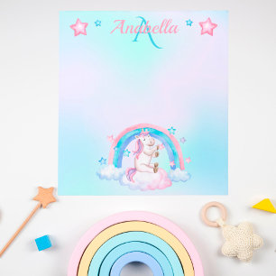 Custom Pastel Watercolor Stars and Unicorn Notizblock