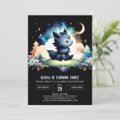 Custom Pastel Wolf Geburtstag Einladung (Stehend Vorderseite)