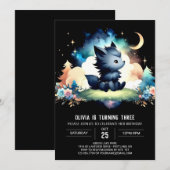 Custom Pastel Wolf Geburtstag Einladung (Vorne/Hinten)