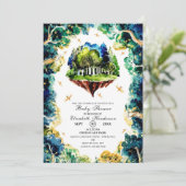 Custom Pastel Woodland Baby Dusche Einladung (Stehend Vorderseite)