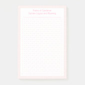 Custom Pastell Pink Dot Grid Garden Layoutplaner Post-it Klebezettel (Vorderseite)