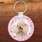 Custom Pastell Pink Poodle Silhouette Schlüsselanh Schlüsselanhänger (Vorderseite)