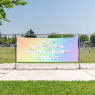 Custom Pastell Rainbow Prom Banner