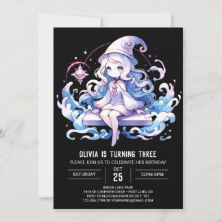 Custom Pastell Wizard Geburtstag Einladung
