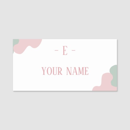 Custom pastellrosa sauber namensschild (Vorderseite)