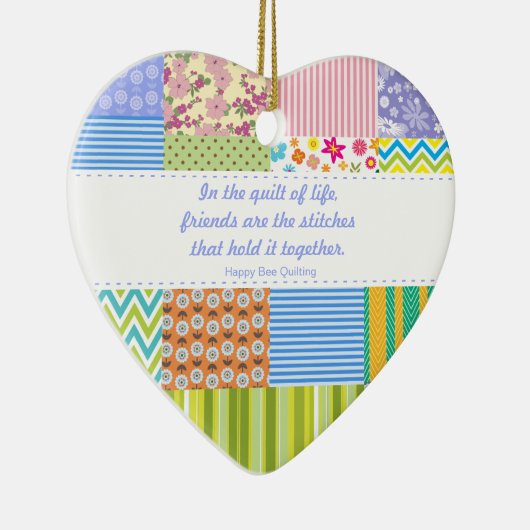 Custom Patchwork Quilters Keramik Ornament (Rechts)