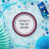 Custom Patriot Stars Red White Paper Plate Pappteller (Party)