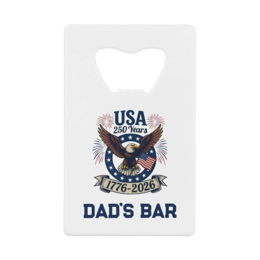 Custom Patriotic American Eagle 250 Years Geldbeutel Flaschenöffner (Vorderseite)