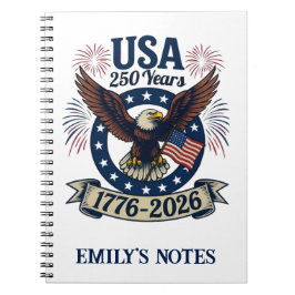 Custom Patriotic American Eagle 250 Years Notizblock
