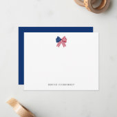 Custom Patriotic Bow Note Card Mitteilungskarte (Vorderseite/Rückseite Beispiel)