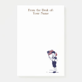 Custom Patriotic Boy mit Fireworks Post it Notes Post-it Klebezettel