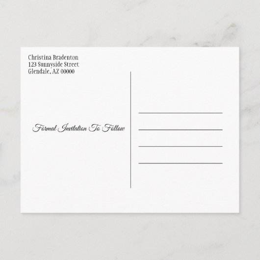 Custom Patriotic Bunting Stars Save the Date Ankündigungspostkarte (Rückseite)