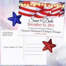 Custom Patriotic Bunting Stars Save the Date