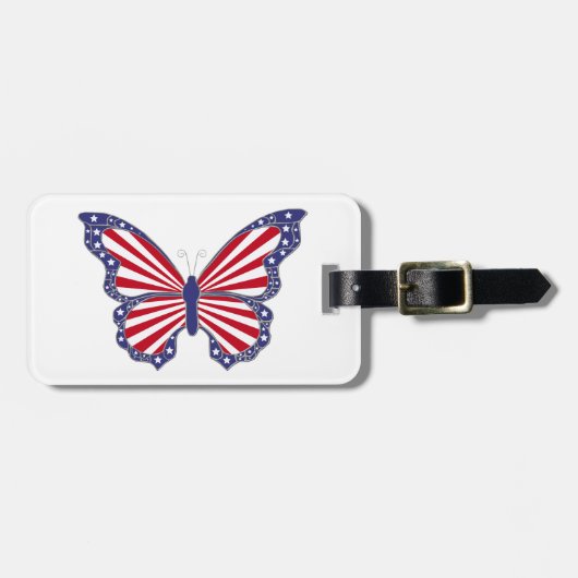 Custom Patriotic Butterfly Gepäckmarke Gepäckanhänger (Vorderseite horizontal)