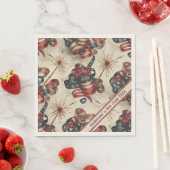 Custom Patriotic Flag Banner Fireworks 4. Juli Serviette (Beispiel)