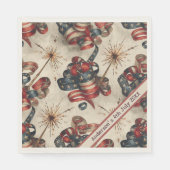 Custom Patriotic Flag Banner Fireworks 4. Juli Serviette (Vorderseite)