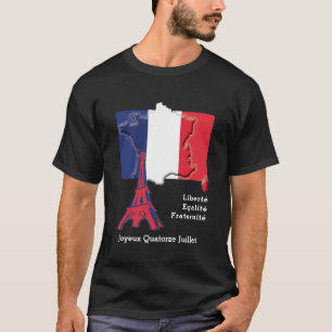 Custom Patriotic French BASTILLE DAY T-Shirt