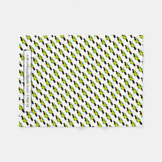 Custom Patriotic JAMAICA FLAG Fleecedecke (Vorderseite (Horizontal))