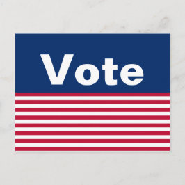 Custom Patriotic Red White and Blue Vote Postcard Postkarte