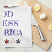 Custom Patriotic Red White Blue Stars Bunting Geschirrtuch (Viertel Falte)