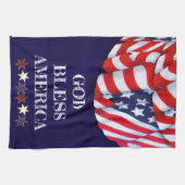 Custom Patriotic Red White Blue Stars Bunting Geschirrtuch (Horizontal)