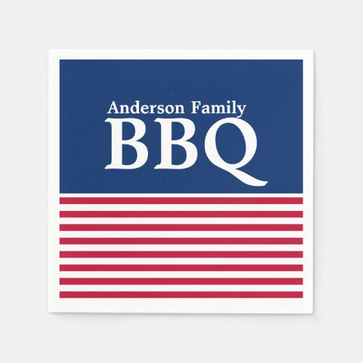 Custom Patriotic Red, White und Blue Serviette (Vorderseite)