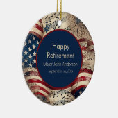 Custom Patriotic Retirement Party Keramik Ornament (Rechts)