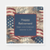 Custom Patriotic Retirement Party Serviette (Vorderseite)