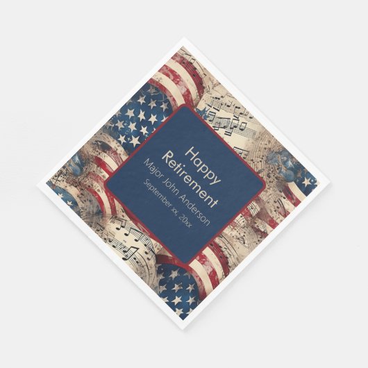 Custom Patriotic Retirement Party Serviette (Ecke)