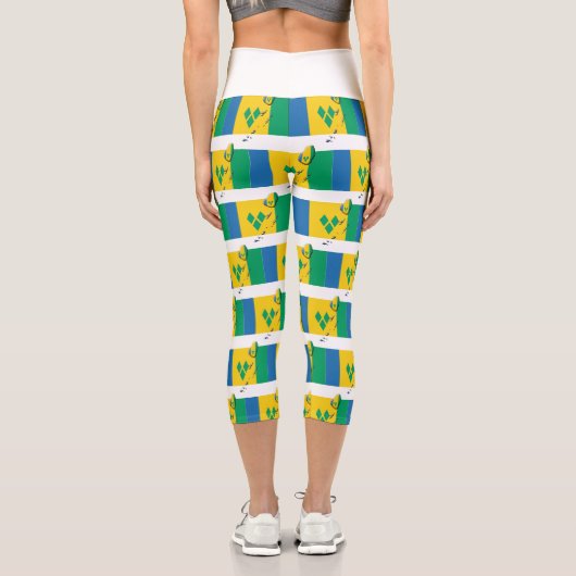 Custom Patriotic ST VINCENT FLAG Capri Leggings (Rückseite)