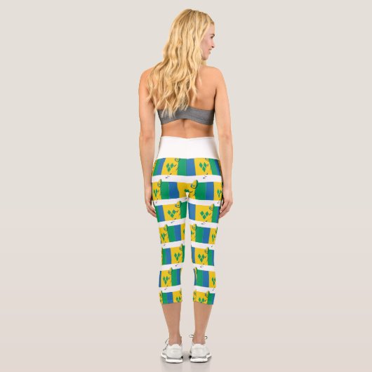 Custom Patriotic ST VINCENT FLAG Capri Leggings (Rückseite)