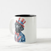 Custom Patriotic Uncle Sam Black Labrador Tasse (Vorderseite Links)