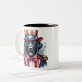 Custom Patriotic Uncle Sam Black Labrador Tasse (Vorderseite Links)