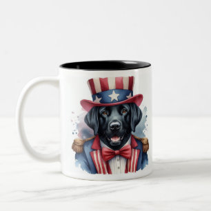 Custom Patriotic Uncle Sam Black Labrador Tasse