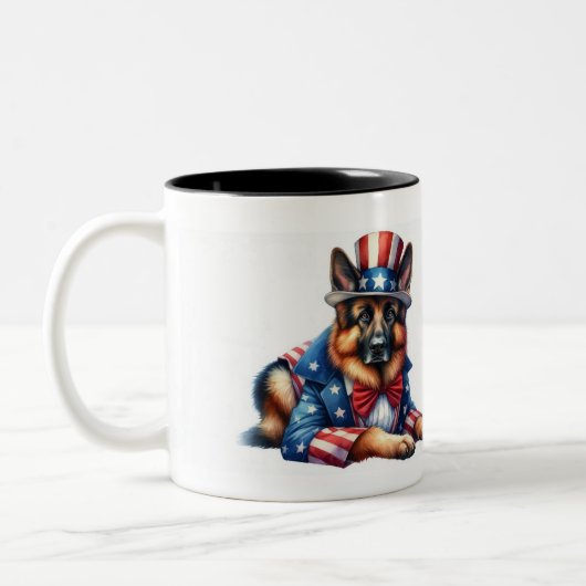 Custom Patriotic Uncle Sam German Shepherd Tasse (Links)