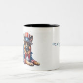 Custom Patriotic Uncle Sam German Shepherd Tasse (Mittel)