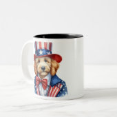 Custom Patriotic Uncle Sam Goldendoodle Tasse (Vorderseite Links)