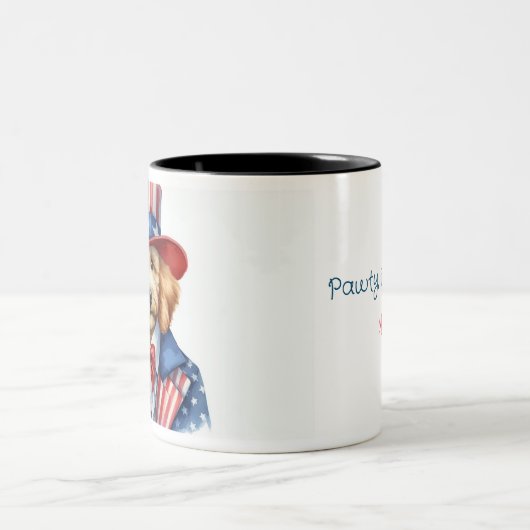 Custom Patriotic Uncle Sam Goldendoodle Tasse (Mittel)