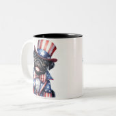 Custom Patriotic Uncle Sam Mops 4. Juli Tasse (Vorderseite Links)