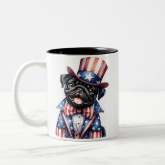 Custom Patriotic Uncle Sam Mops 4. Juli Tasse