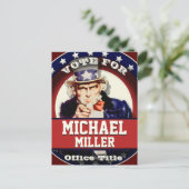 Custom Patriotic Uncle Sam Postkarte (Stehend Vorderseite)