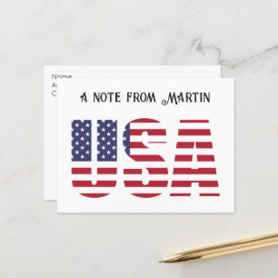 Custom Patriotic USA Flag, ein Hinweis von... Postkarte