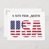Custom Patriotic USA Flag, ein Hinweis von... Postkarte (Vorne/Hinten)