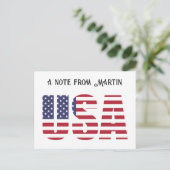 Custom Patriotic USA Flag, ein Hinweis von... Postkarte (Stehend Vorderseite)
