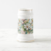 Custom Pattern Elegant Magnolia Flowers Bierglas (Mittel)