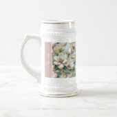 Custom Pattern Elegant Magnolia Flowers Bierglas (Links)