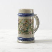 Custom Pattern Elegant Magnolia Flowers Bierglas (VorderseiteRechts)